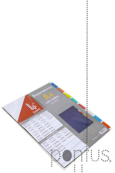 &Iacute;ndice separador 4school A4 c/8p em PVC