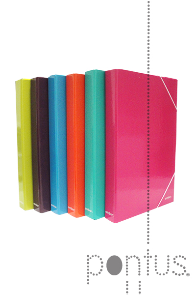 Pasta c/el&aacute;sticos e lombada Ambar school alm (4cm)