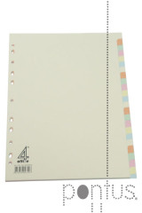 &Iacute;ndice separador 4office A4 c/24p cartolina 180g