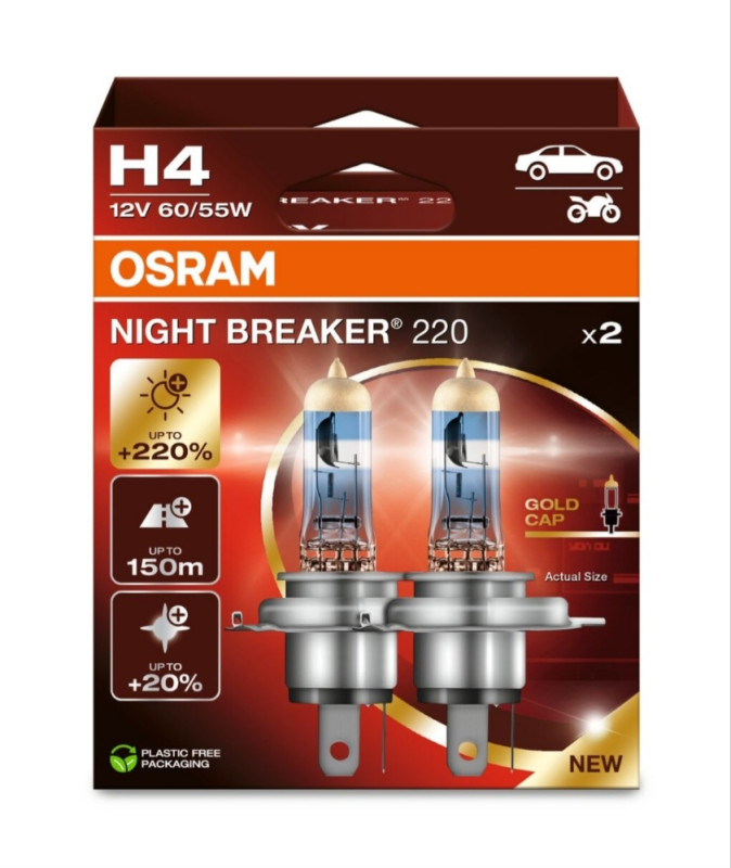 LAMPADA HALOGENIO H7 12V OSRAM NIGHT BREAKER 220%