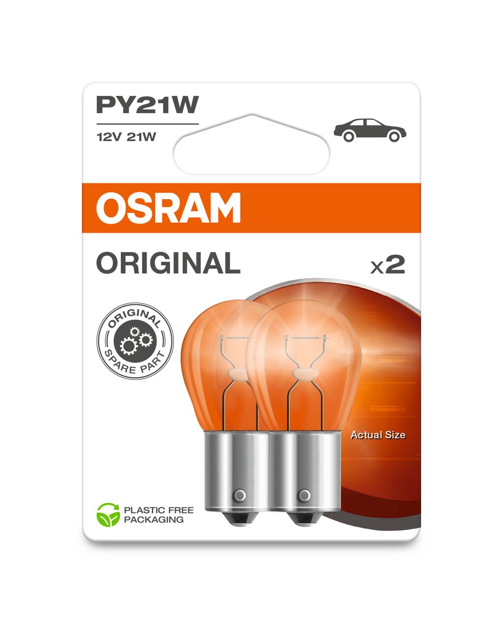 LAMPADA HALOGENIO OSRAM PY21W BAU15S 12V21W BLISTER 2UNDS