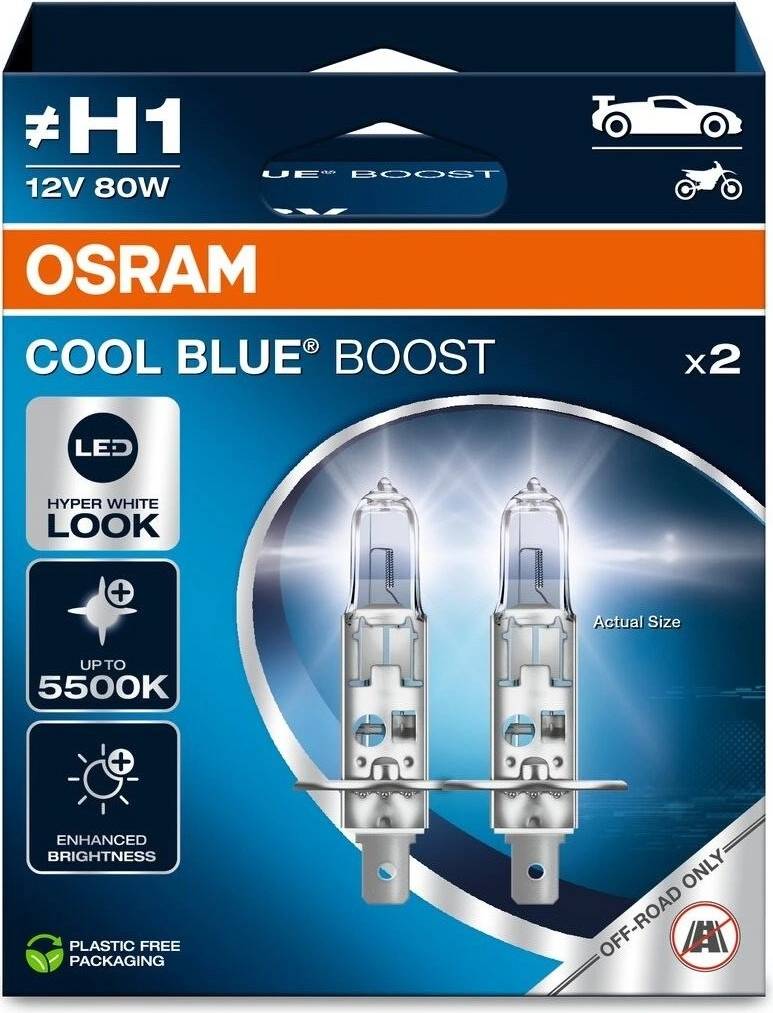 PACK LAMPADAS OSRAM COOL BLUE BOOST H1 12V 80W