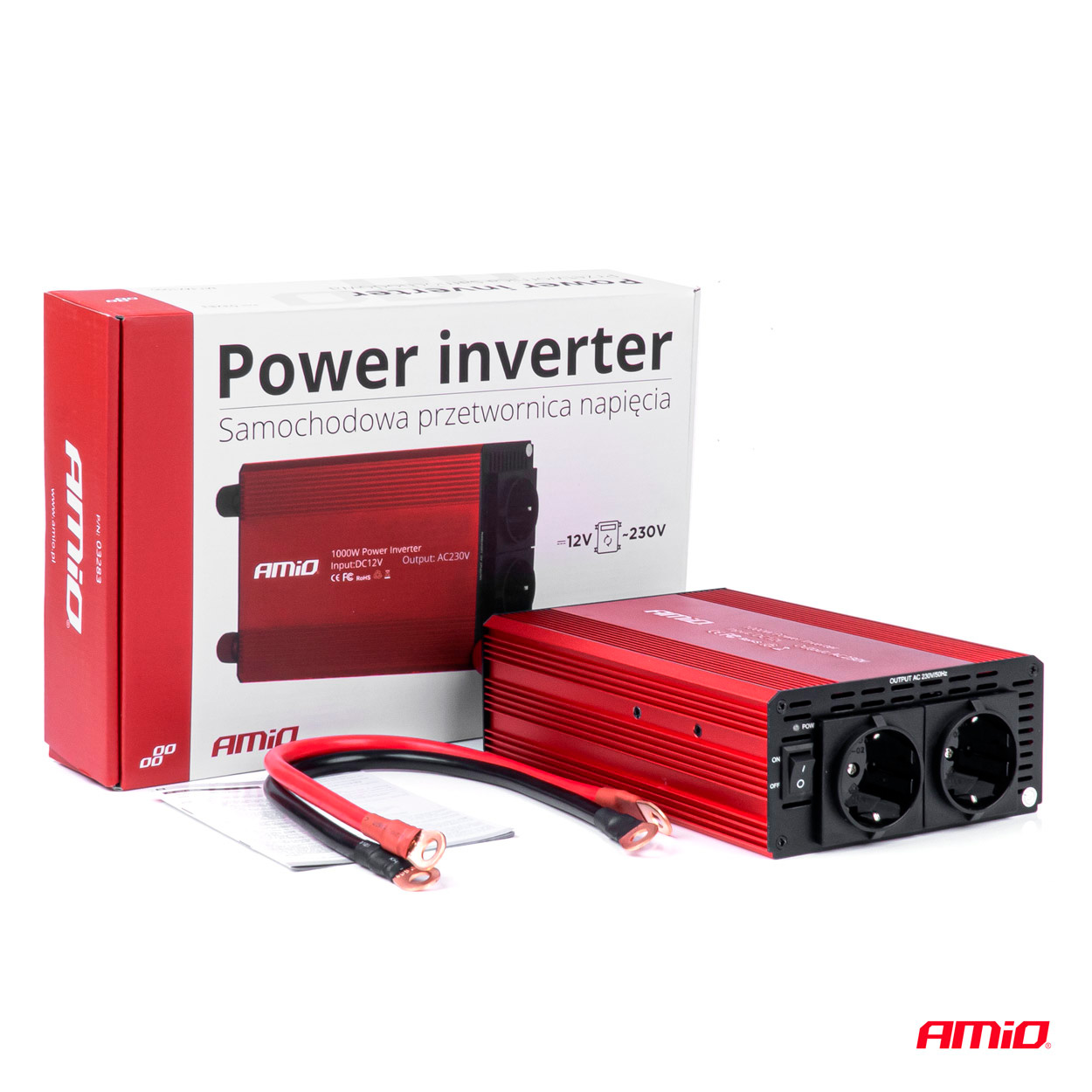 CONVERSOR DE TENSÃO 12V/230V 1000W/2000W 3x230V TOMADA PI05