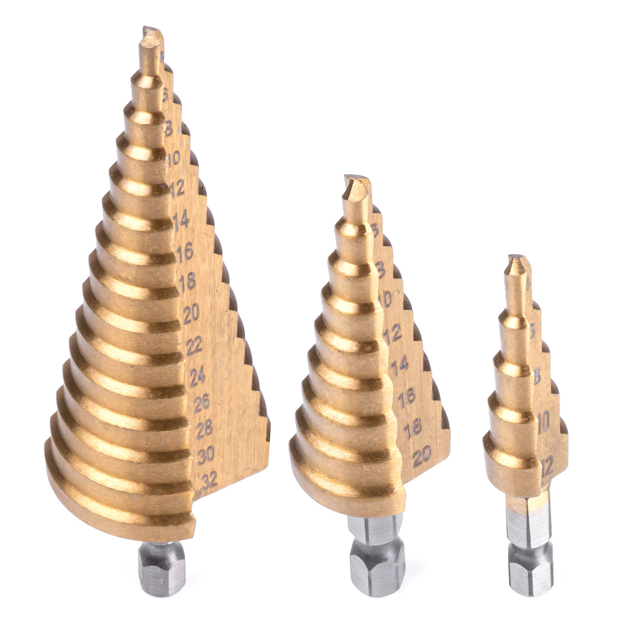 CONJUNTO 3 BROCAS ESCALONADAS P/METAL 4-32mm