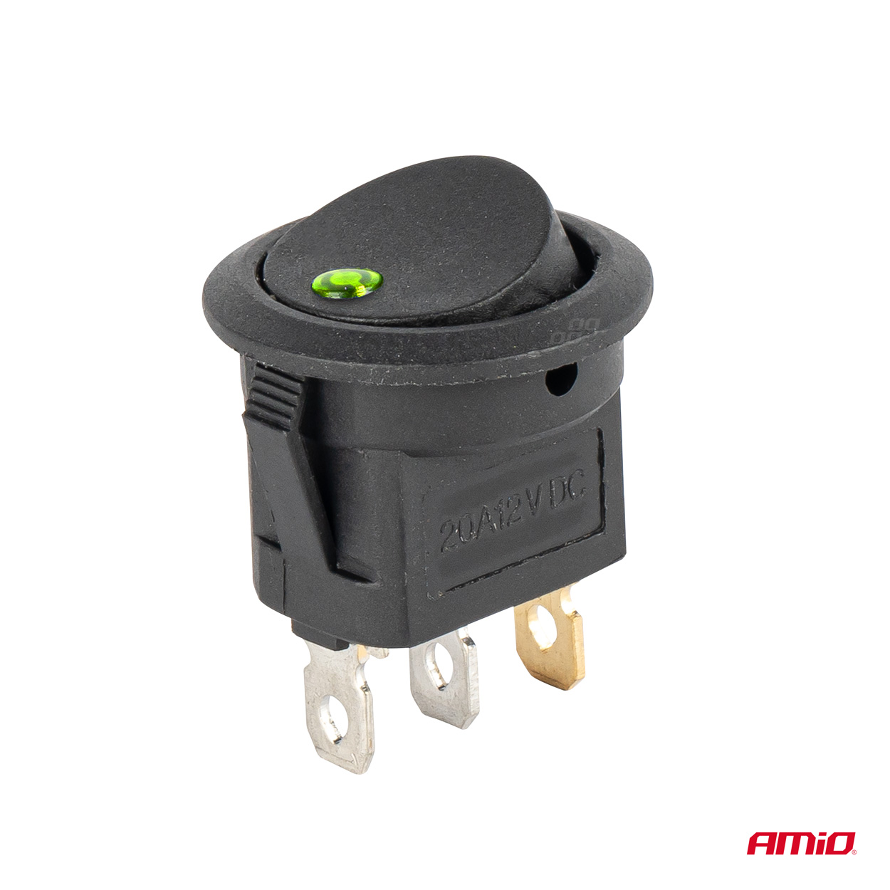 INTERRUPTOR REDONDO VERDE 12/24V MAX 20A ON/OFF