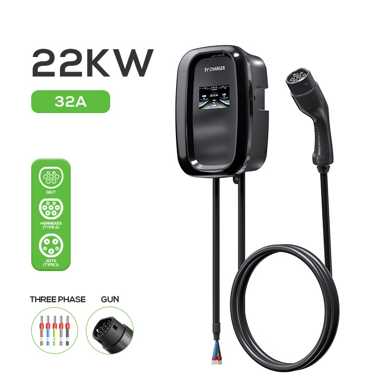 CARREGADOR WALLBOX TRIFÁSICO PHEV/EV TYPE2 32A 22kW BT+CARD