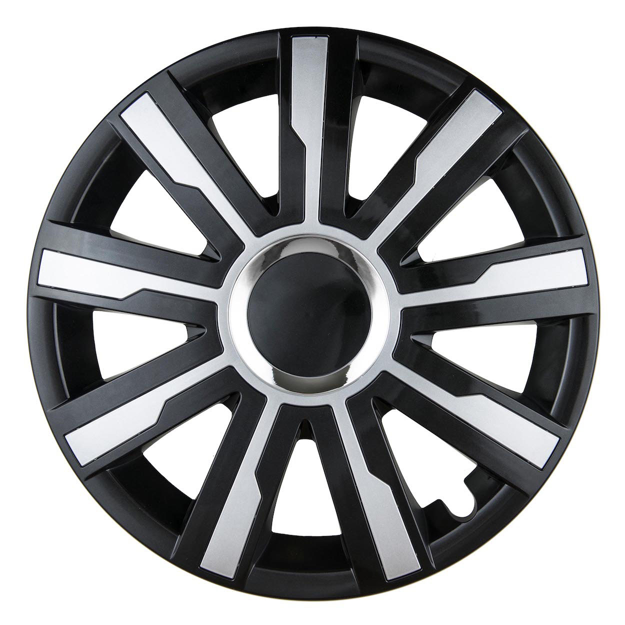 TAMPÃO RODA MIRAGE PRETO PRATA 14"