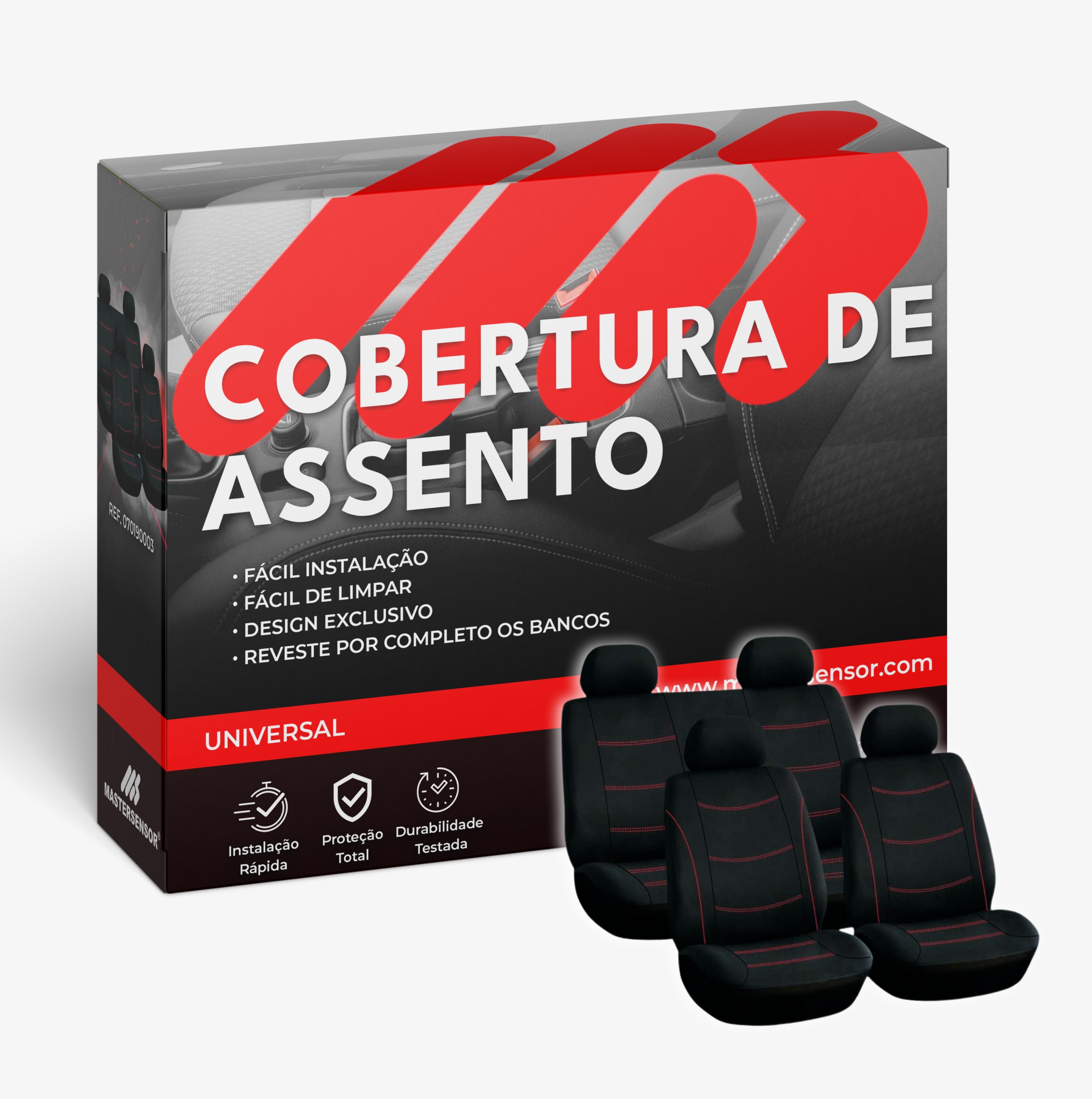 CAPA COBERTURA ASSENTO 5L TECIDO PRETO