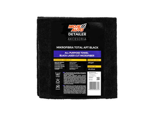 PANO MICROFIBRA APT BLACK DETAILER 370g/m2 40x40cm
