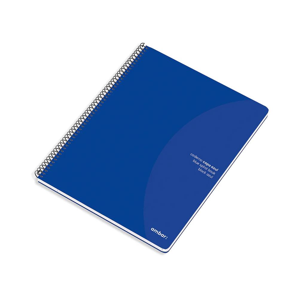 Caderno Espiral A5 Quadriculado Ambar Azul 1un