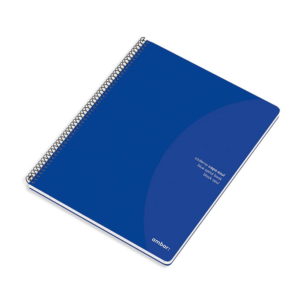 Caderno Espiral A4 Quadriculado Ambar Azul 1un