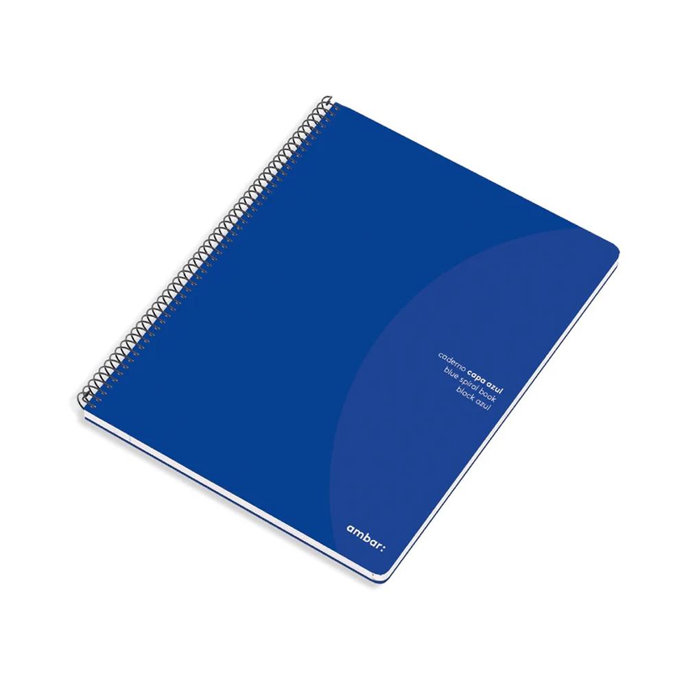 Caderno Espiral A4 Liso Ambar Azul 1un
