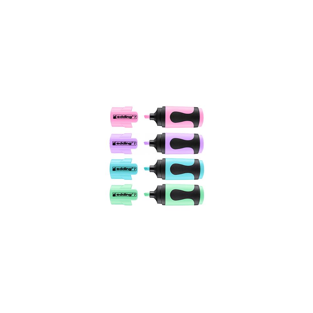 Marcador Fluorescente 4 Cores Pastel Mini Edding 7 4un