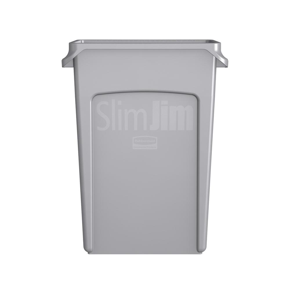 Contentor 87L Plástico Slim Jim s/Tampa c/Canais Vent Cinza