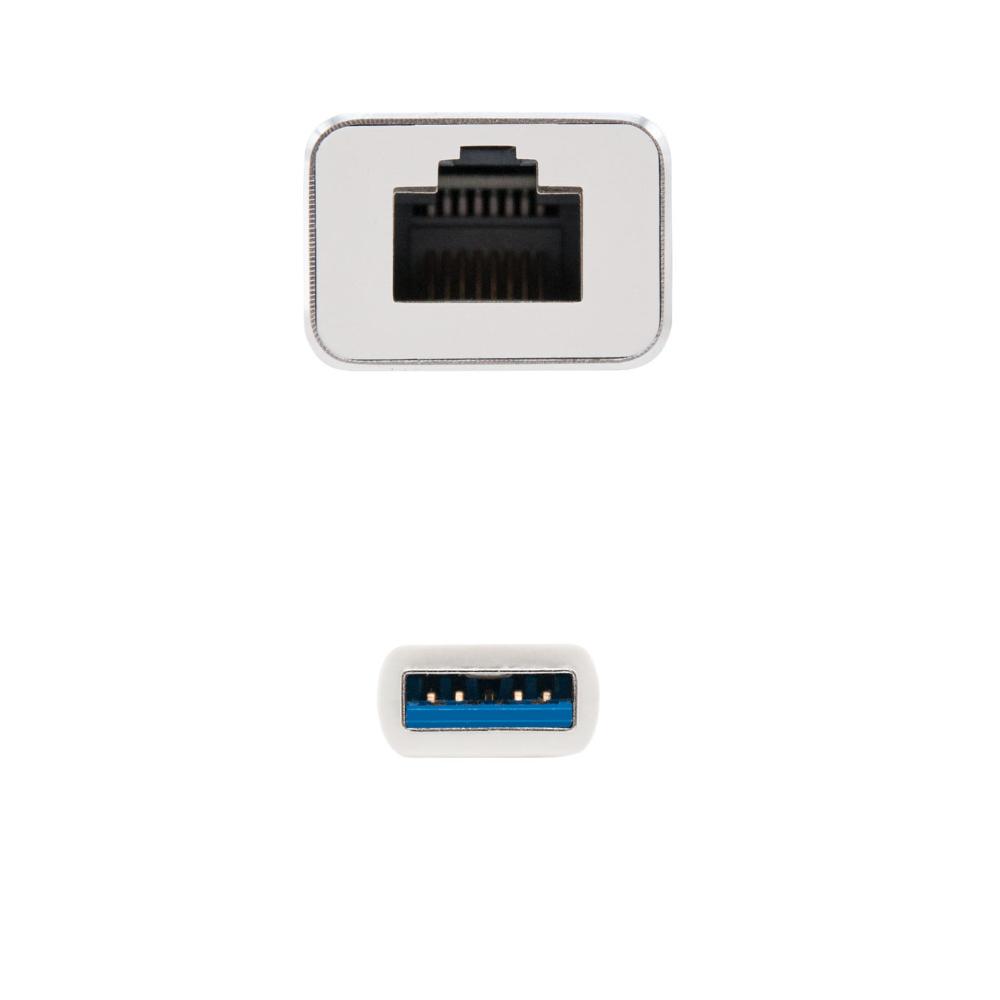 Adaptador USB 3.0 para Ethernet Gigabit Prata