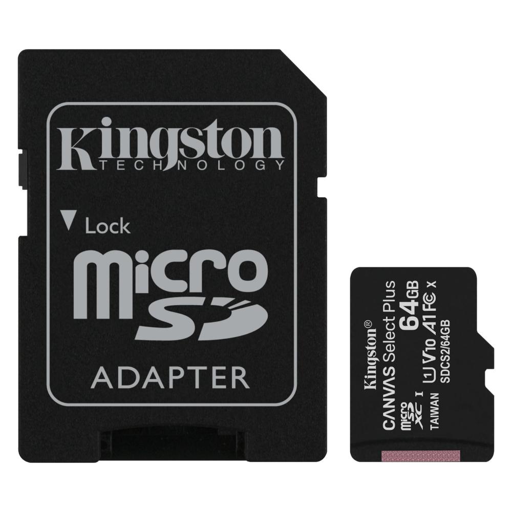 Cartão Memória micSDXC 64GB KINGSTON Canvas Select Plus
