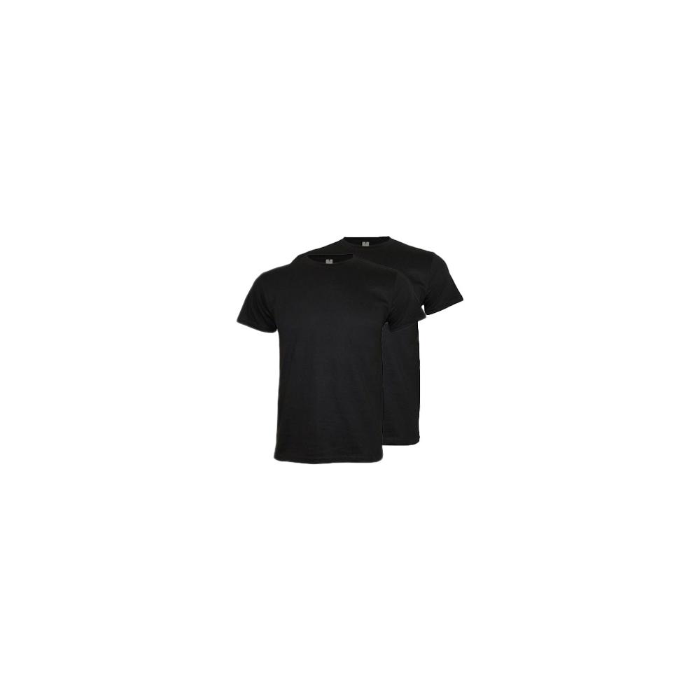 T-Shirt Adulto Algodão 190g Preto Tamanho XL Pack 2un