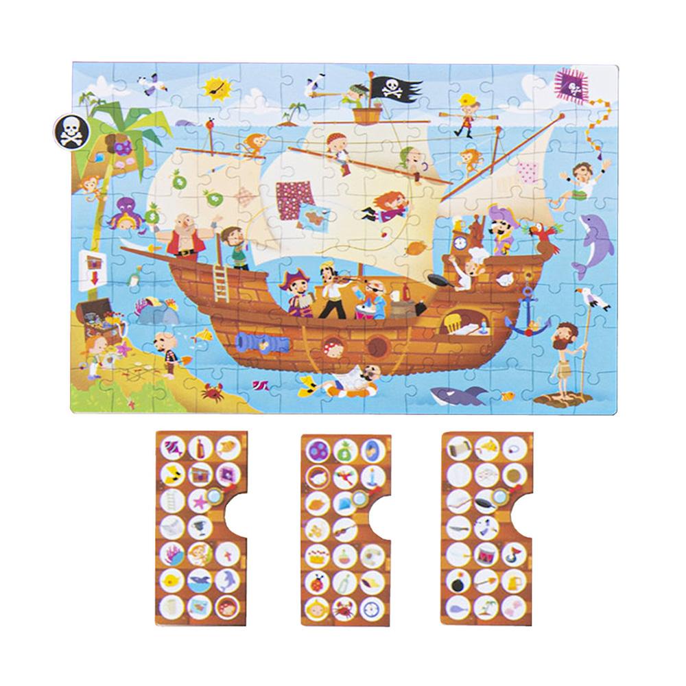 Jogo Educativo Puzzle Apli Barco Pirata 104 Peças