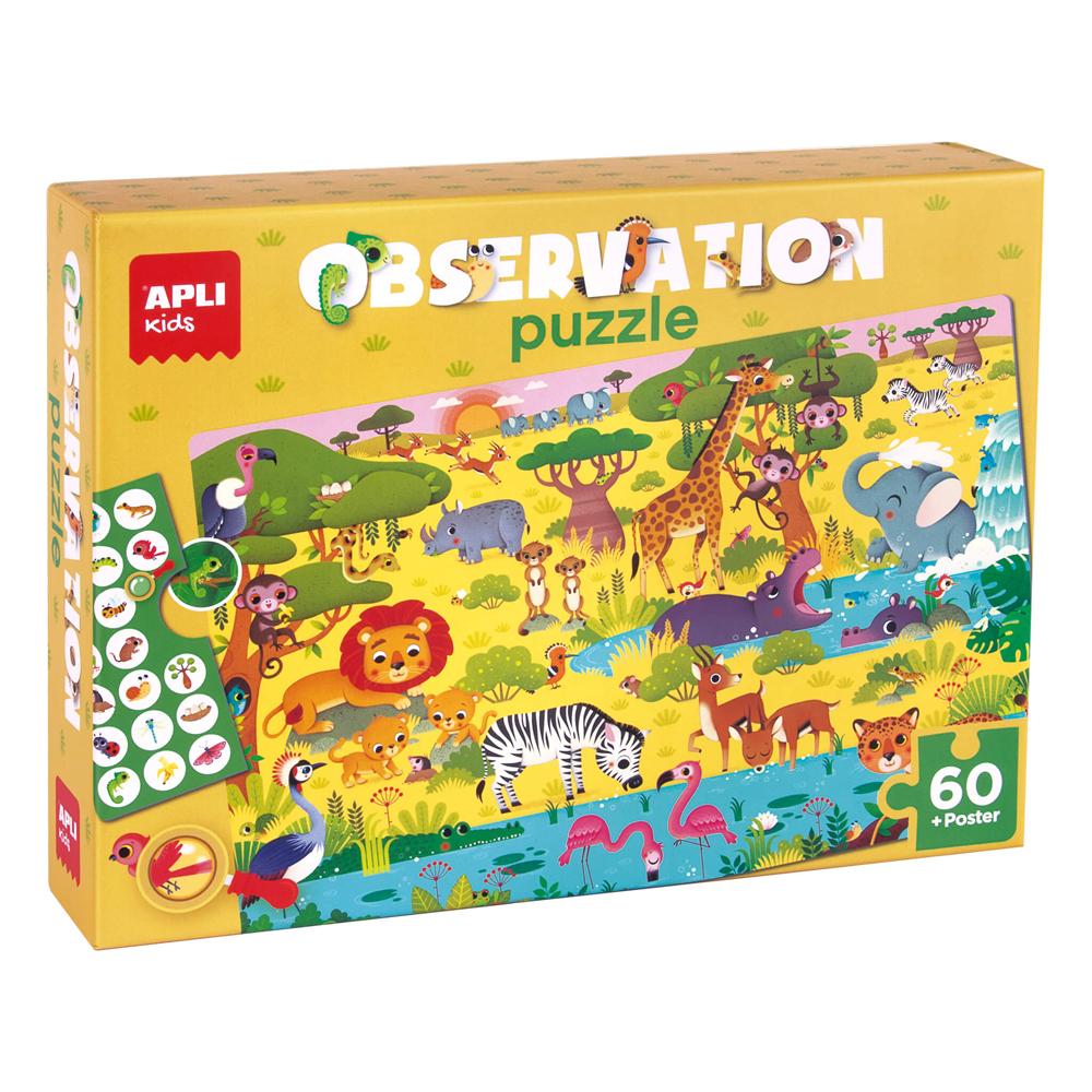 Jogo Educativo Puzzle Apli Observação da Selva 60 Peças
