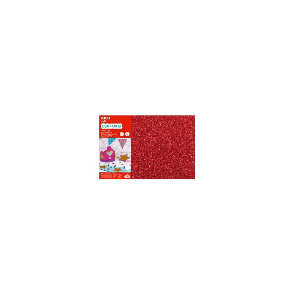 Placa de Cor Musgami 40x60cm 2mm c/ Purpurinas Vermelho 3Fls
