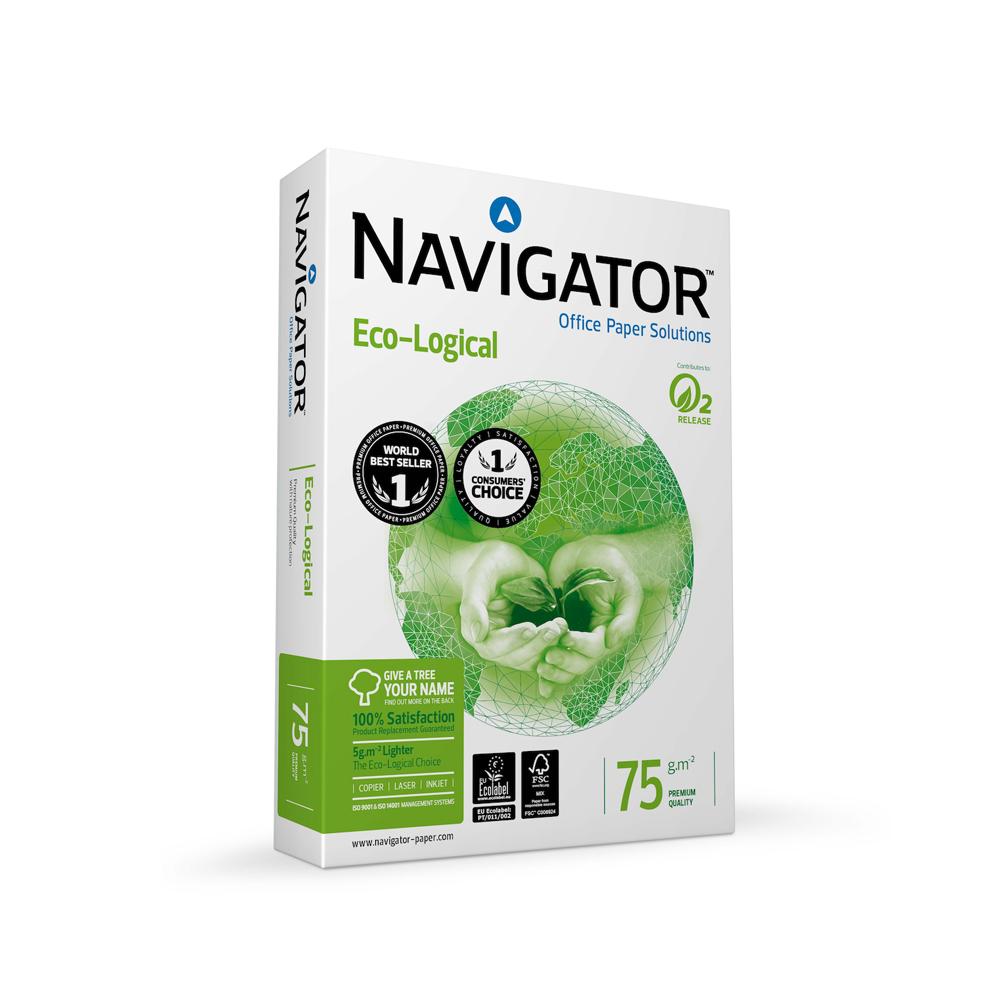 Papel 075gr Fotocopia A4 Navigator Premium Ecolog 5x500Fls