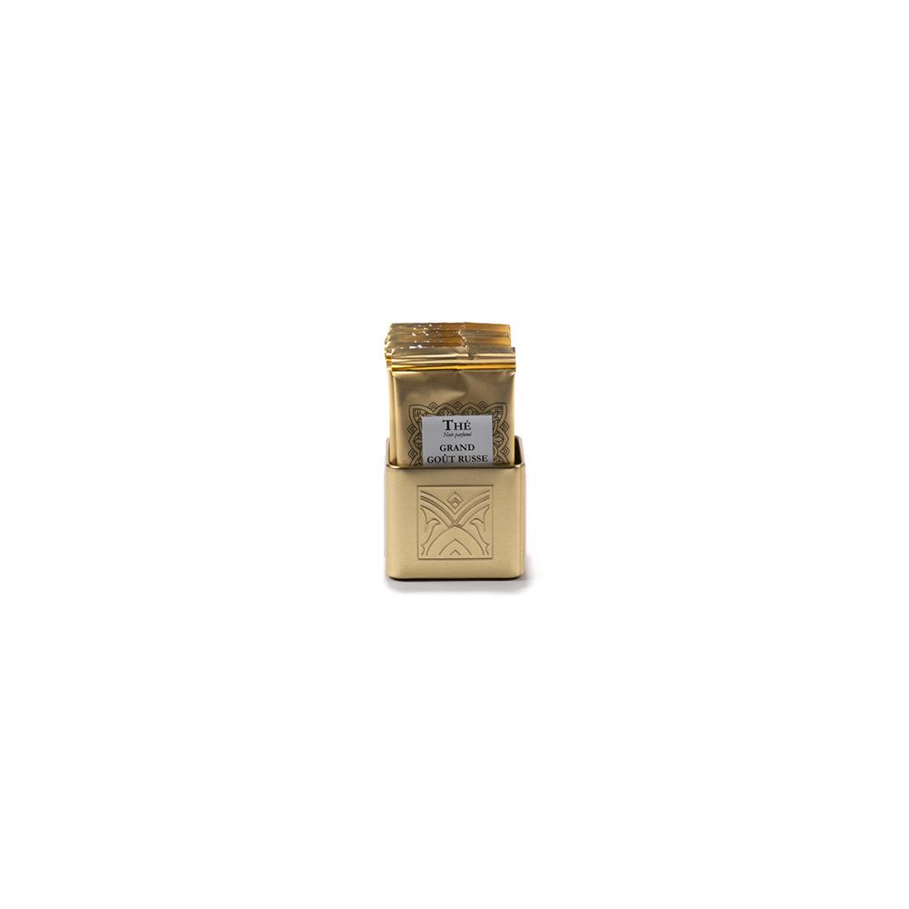 Mini Lata Vazia para 6/8 Saquetas de Chá em Metal Dourado