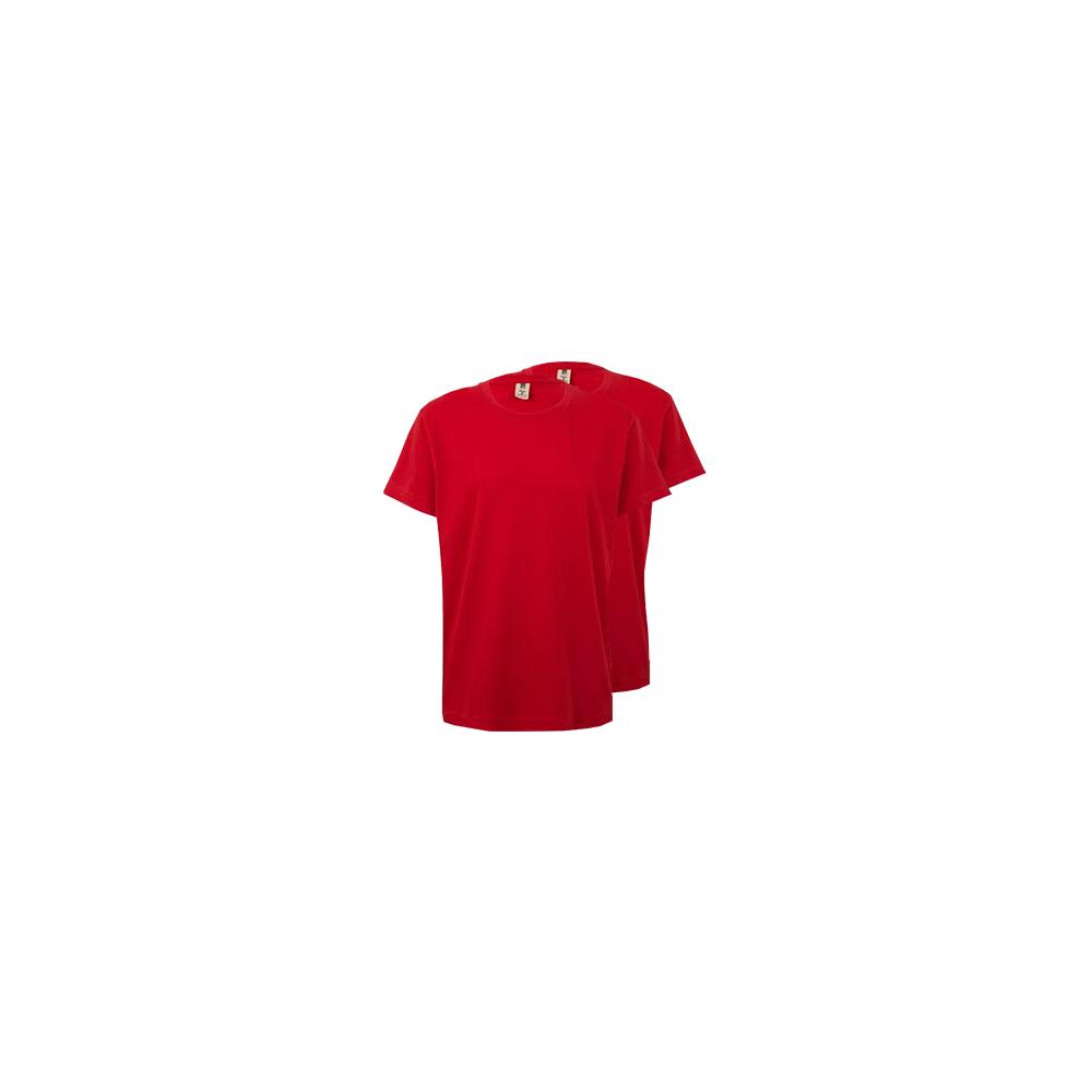 T-Shirt Criança Algodão 155g Vermelho Tamanho 7/8 Pack 2un