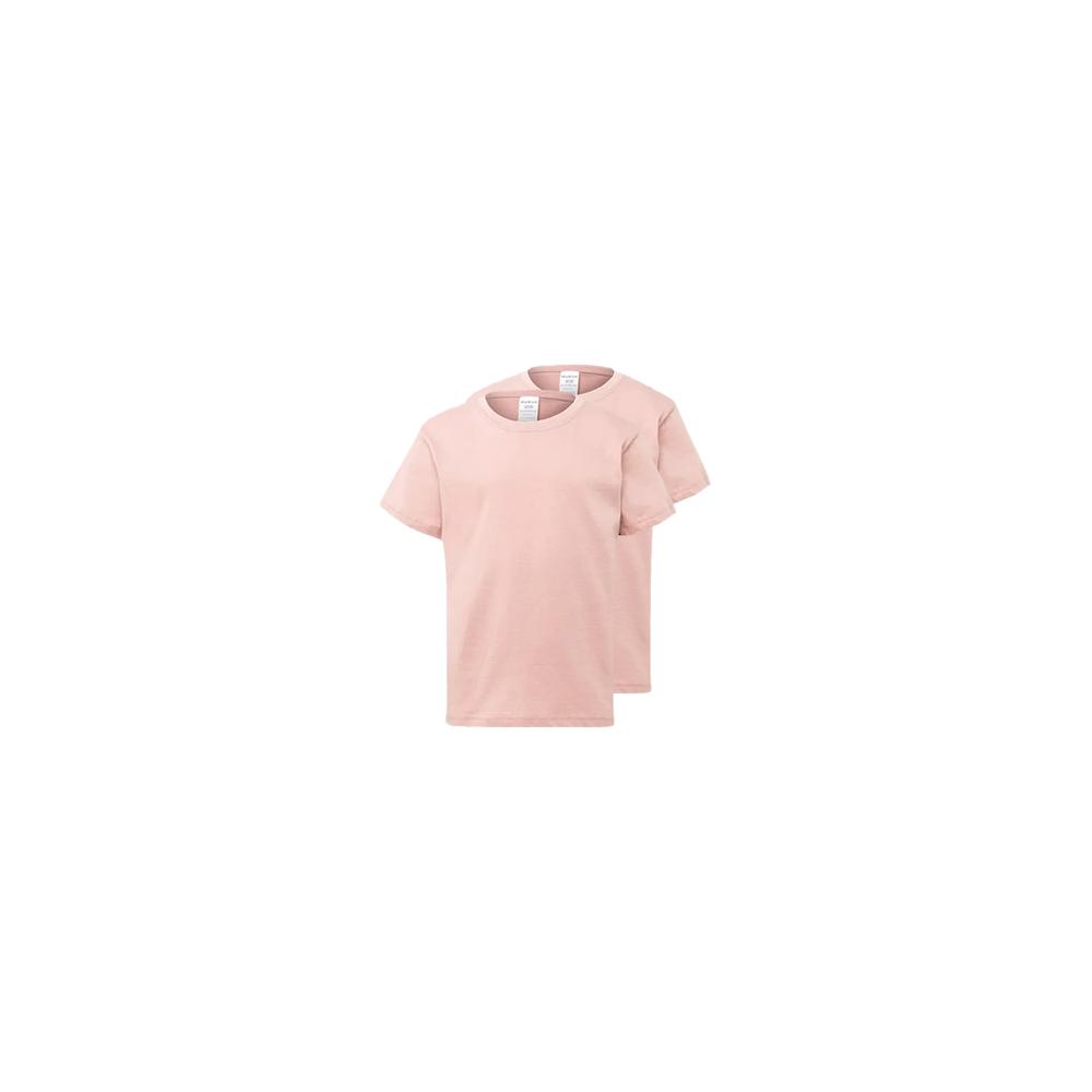 T-Shirt Criança Algodão 155g Rosa Pastel Tamanho 5/6 Pack2