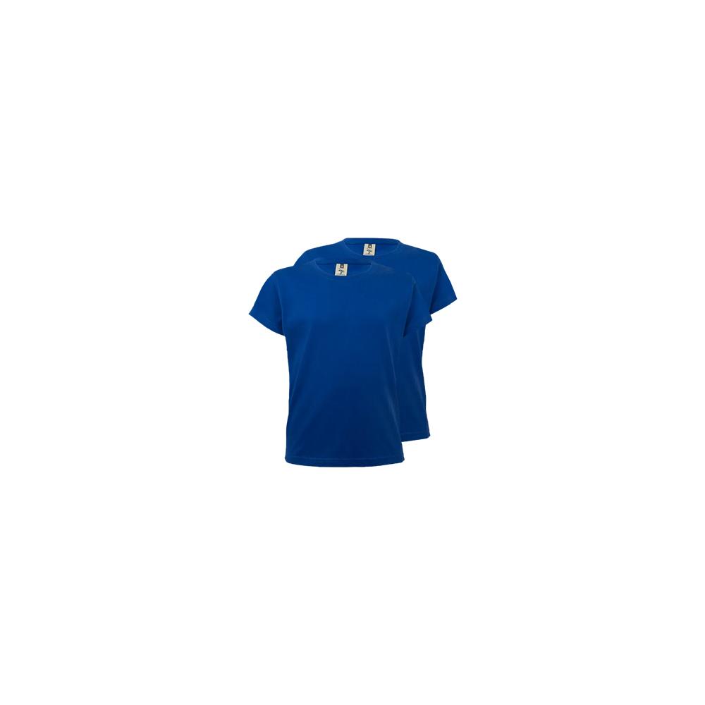 T-Shirt Criança Algodão 155g Azul Índigo Tamanho 12/14 Pack2