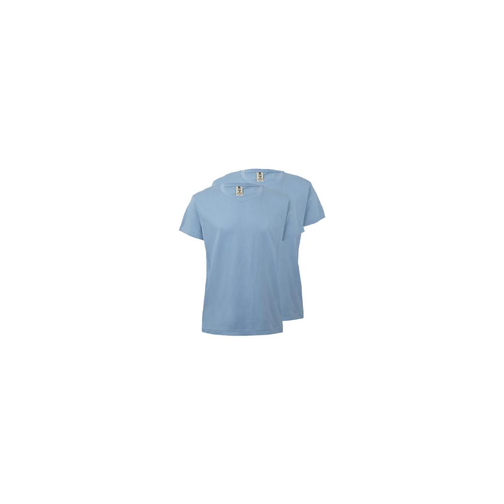 T-Shirt Criança Algodão 155g Azul Fog Tamanho 12/14 Pack2