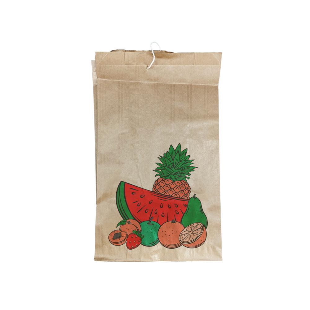 Bolsa Papel para Fruta 14x9x25cm até 1Kg c/Cordel 975un