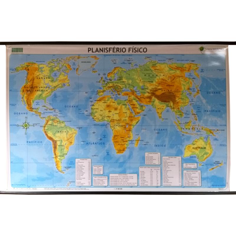 Mapa Geográfico 120x80cm - Mundo Físico