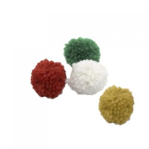 Pompons Fofos 30mm 20 uni - Tons Natal