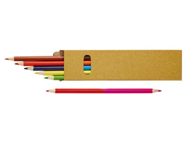 Lápis bicolores em caixa de cartão - conj.6