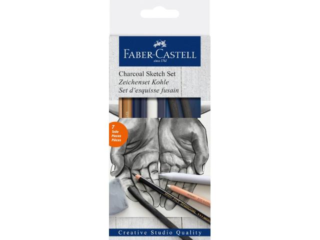 Faber-Castell Kit Desenho e Esboço - Carvão 7 uni