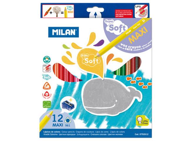 Milan Lápis Super Soft - Cera Coberta de Madeira - Cx 12