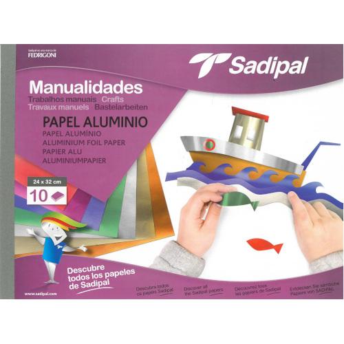 Sadipal - Bloco de 10 Folhas de Papel Metalizado Colorido 24x32cm