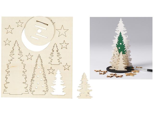 Elementos Decorativos de Natal - Base Circular com Árvores