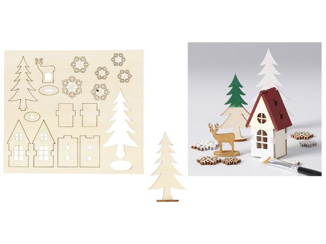 Elementos Decorativos de Natal - Casa, Rena e Árvores