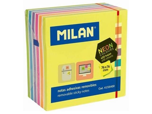 Milan - Notas Adesivas 7 Cores, 400 uni - 76x76mm