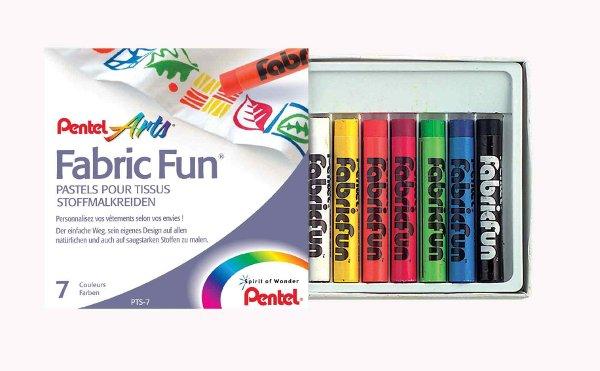 Pentel Arts - Lápis de cera para tecidos - cx 7 cores