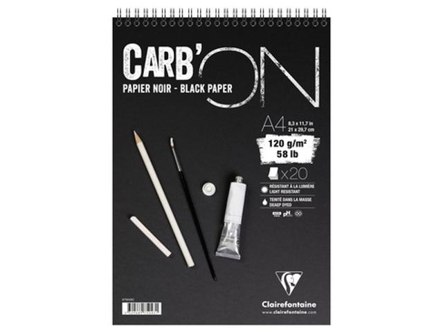 Clairefontaine - Bloco Carbon 120g Papel Negro