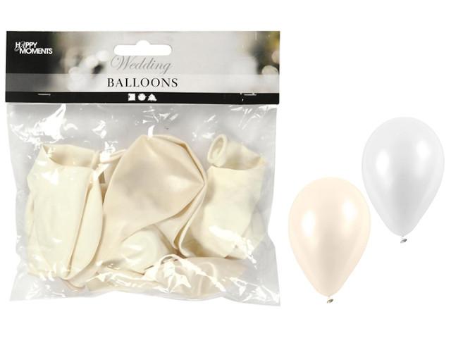 Balões 23cm - Branco e Pérola 10 uni
