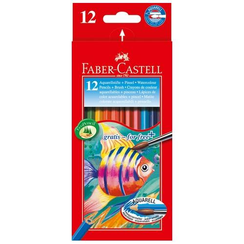 Faber-Castell Lápis de Cor Aguareláveis Cx 12 + Pincel