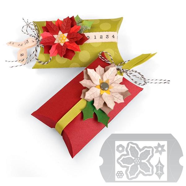 Sizzix Thinlits Caixa Almofada e Flores de Natal (660660)