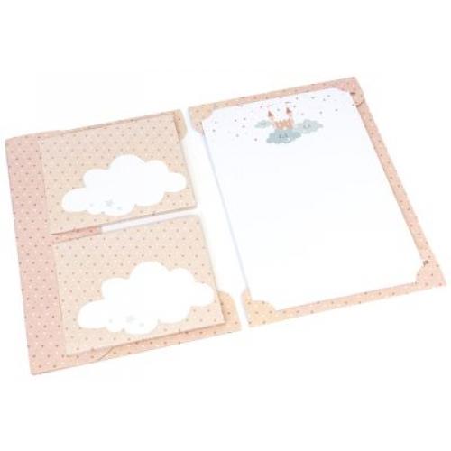 Conj. Carta + Envelope - Nuvem Rosa Salmão