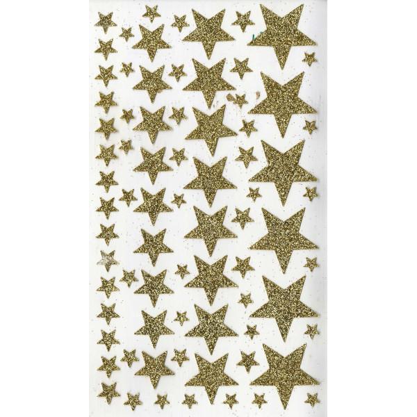 Stickers Estrelas Douradas com Glitter