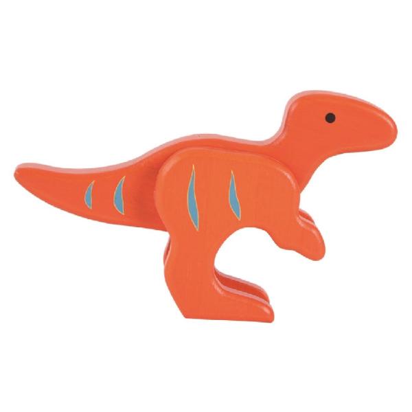 Dinossauro Velociraptor em Madeira 3D