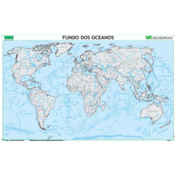 Mapa Plastificado 120x80cm - Fundo dos Oceanos