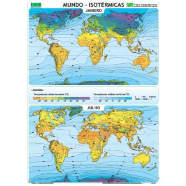 Mapa Plastificado 80x120cm - Isotérmicas Janeiro e Julho